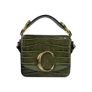 Chloe Crocodile Embossed Mini C Two Way Bag